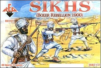 Red-Box Sikhs Fighters Boxer Rebellion 1900 (48) Plastic Model Military Figure 1/72 Scale #72021