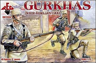 Red-Box Gurkhas Soldiers Boxer Rebellion 1900 (48) Plastic Model Military Figure 1/72 Scale #72034