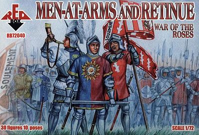 Red-Box War of the Roses- Men-at-Arms & Retinue (30) Plastic Model Military Figure 1/72 #72040