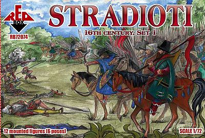 Red-Box Stradioti XVI Century Set #1 Plastic Model Military Figures 1/72 Scale #72074