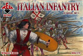 Red-Box Italian Infantry XVI Century Set #1 (40) Plastic Model Military Figures 1/72 Scale #72099 Red-Box Italian Infantry XVI Century Set #1 (40) Plastic Model Military Figures 1/72 Scale #72099