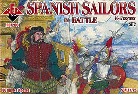 Red-Box Spanish Sailors in Battle XVI-XVII Century Plastic Model Military Figures 1/72 Scale #72103