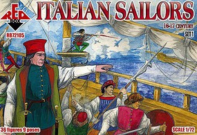 Red-Box Italian Sailors XVI-XVII Century Set #1 Plastic Model Military Figures 1/72 Scale #72105
