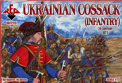 Red-Box Ukrainian Cossack Infantry Set #2 Plastic Model Military Figures 1/72 Scale #72115