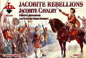Red-Box 1/72 Jacobite Rebellion Jacobite Cavalry Prince's Lifeguard & FitzJames Horse Regiment (12 Mtd)