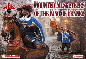 Red-Box Mounted Musketeers of the King of France Plastic Model Military Figure 1/72 Scale #72146