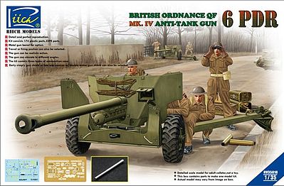 Rich British Ordinance QF 6pdr Mk.IV Plastic Model Military Vehicle Kit 1/35 Scale #35018
