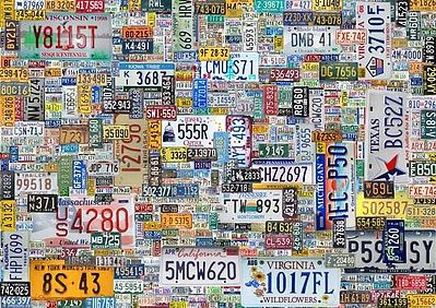 Rainy-Day Drive Me Crazy! License Plates Collage Puzzle (1000pc)