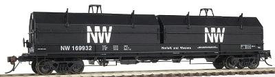 Red-Caboose Norfolk & Western Evans 100-Ton Coil Car w/Angled Hoods HO Scale Model Train Car #32509