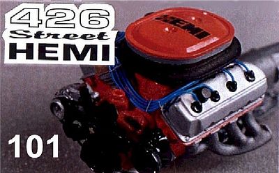 Ross-Gibson Hemi 426 Street Engine Plastic Model Engine Kit 1/25 Scale #101