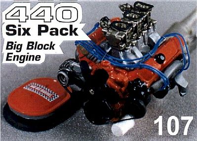 Ross-Gibson Magnum 440 Six-Pack Big Block Engine Plastic Model Engine Kit 1/25 Scale #107