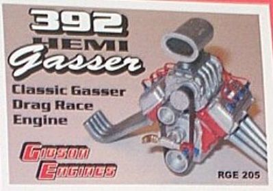 Ross-Gibson Hemi 392 Classic Gasser Drag Engine Plastic Model Engine Kit 1/25 Scale #205