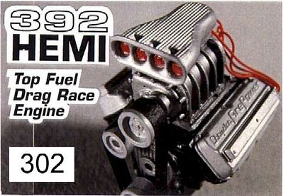 Ross-Gibson Hemi 392 Top Fuel Engine Plastic Model Engine Kit 1/25 Scale #302