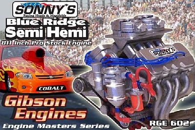 Ross-Gibson Sonnys Blue Ridge Semi Hemi 811 Inch Pro Stock Engine Plastic Model Engine Kit 1/25 #602