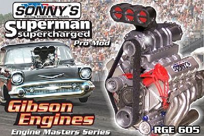 Ross-Gibson Sonnys SuperMax Supercharged Pro Mod Drag Engine Plastic Model Engine Kit 1/25 #605