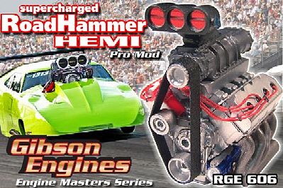 Ross-Gibson RoadHammer Supercharged Hemi Pro Mod Drag Engine Plastic Model Engine Kit 1/25 #606