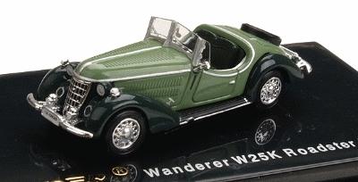 Ricko Audi 1936 Wanderer W25 Roadster Green w/Top Down HO Scale Model Railroad Vehicle #38349