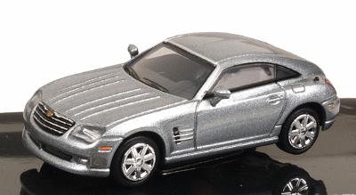 Ricko 2005 Chrysler Crossfire Coupe Sapphire Silver HO Scale Model Railroad Vehicle #38465