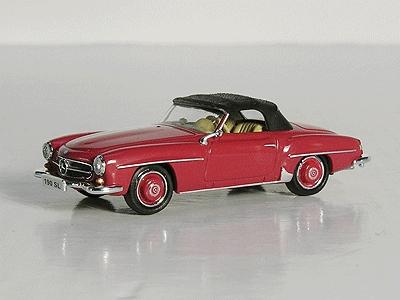 Ricko Mercedes Benz 190SL Roadster Top Up Strawberry HO Scale Model Railroad Vehicle #38493