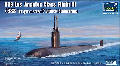 Riich USS LA Class Flight III 688 Attack Sub Plastic Model Military Ship Kit 1/350 #28007