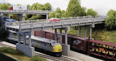 Rix Early 150 Highway Overpass w/ 4 Piers Model Railroad Bridge Kit N Scale #153