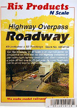 Rix 50 Roadway for a Highway Overpass (4) Model Railroad Roadway N Scale #156