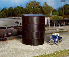 Rix 29' Water/Oil Tank (Flat Top) Model Railroad Building Kit HO Scale #500