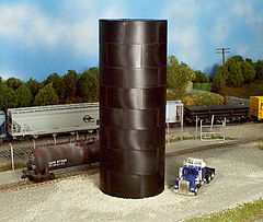 Rix 60 Water/Oil Tank (Flat Top) Model Railroad Building Kit HO Scale #502