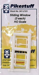 Rix Sliding Window (3) HO Scale Model Railroad Building Accessory #5412101541-2101