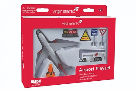 Realtoy Virgin Atlantic A350 Airport Die Cast Playset (8pc Set)