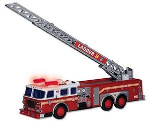 Realtoy FDNY Fire Ladder Truck w/Lights & Sound, 13 Long (Plastic)