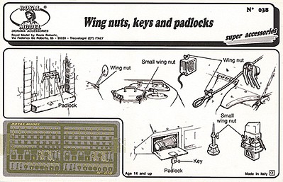 Royal-Model Wing Nuts, Keys and Padlocks Plastic Model Military Diorama Accessory 1/35 Scale #38