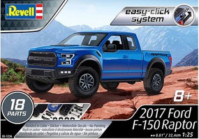 Revell-Monogram 2017 Ford F150 Raptor Pickup Truck Plastic Model Truck Snap Kit 1/25 Scale #1236