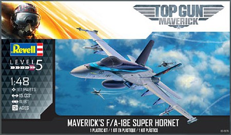 Revell-Monogram Top Gun Maverick F/A18E Super Hornet Aircraft Plastic Model Airplane Kit 1/48 Scale #5871