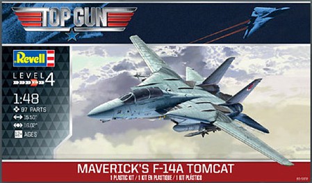 Revell-Monogram Top Gun Classic F14A Tomcat Aircraft Plastic Model Airplane Kit 1/48 Scale #5872