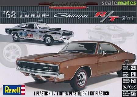 Revell-Monogram 1968 Dodge Charger 2n1 Plastic Model Car Kit 1/25 Scale #854202