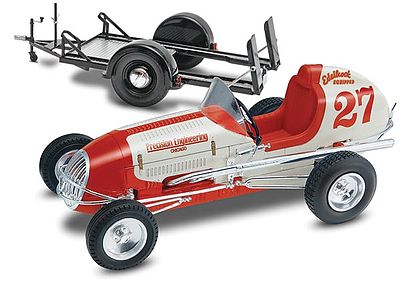 Revell-Monogram Kurtis Kraft Edlebrock Midget Racer with Trailer Plastic Model Car Kit 1/25 Scale #854249