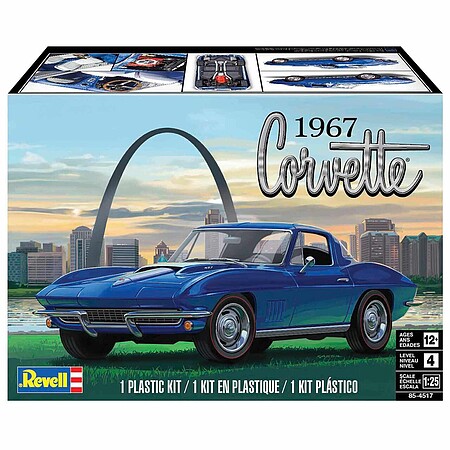 Revell-Monogram 1967 Corvette Coupe Plastic Model Car Kit 1/25 Scale #854517