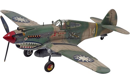 Revell-Monogram P40B Tiger Shark Aircraft Plastic Model Airplane Kit 1/48 Scale #855209