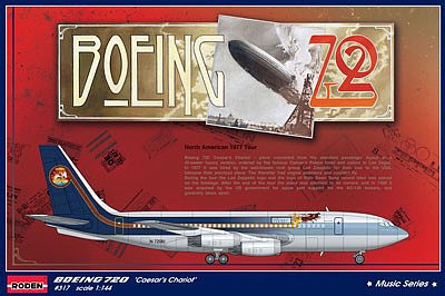 Roden B720 Caesars Chariot Led Zeppelin Tour Passenger Airliner Plastic Model Kit 1/144 #317