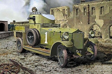 Roden Pattern 1914 WWI British Armored Car Plastic Model Military Vehicle Kit 1/35 Scale #803