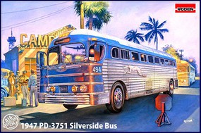 Roden 1947 GMC PD3751 Silverside Greyhound Bus Plastic Model Car Vehicle Kit 1/35 Scale #816