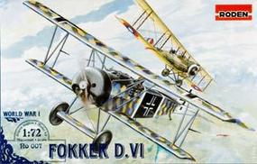 Fokker D.VI Plastic Model Airplane Kit 1/72 Scale #rd0007