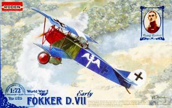 Roden Fokker D.VII Early Plastic Model Airplane 1Kit 1/72 Scale #rd0025