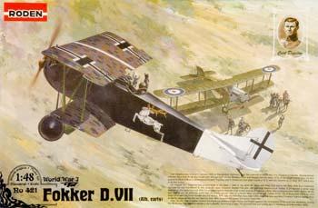 Roden Fokker D.VII ALB Early Plastic Model Airplane Kit 1/48 Scale #rd0421