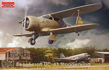 Roden Beechcraft UC-43 Traveller Plastic Model Airplane Kit 1/48 Scale #rd0442
