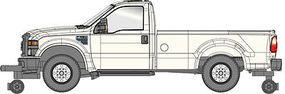 RiverPoint F-250 Regular Cab Hi-Rail White HO Scale Model Railroad Vehicle #536505801 RiverPoint F-250 Regular Cab Hi-Rail White HO Scale Model Railroad Vehicle #536505801
