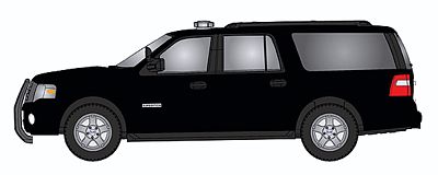 RiverPoint 2007 Ford Expedition EL SSP SUV - Assembled Painted, Unlettered (black w/Modern Light Bar & Black Push Bar) - HO-Scale