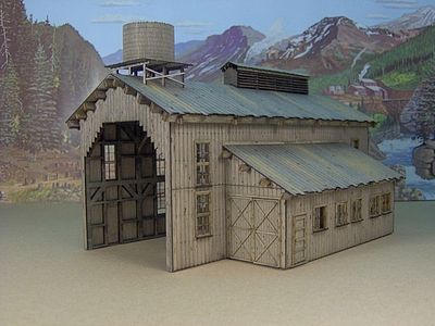 RS-Laser Engine House without Door HO Scale Model Railroad Building #2004