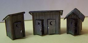 RS-Laser Outhouses 3 Pack HO Scale Model Railroad Building #2010